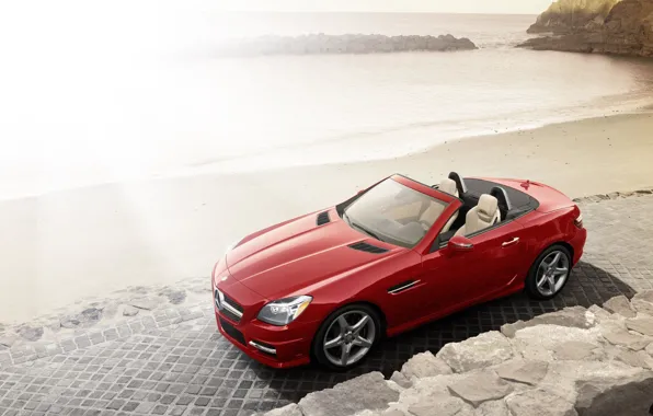 Picture Roadster, Mercedes, red, cars, SLK