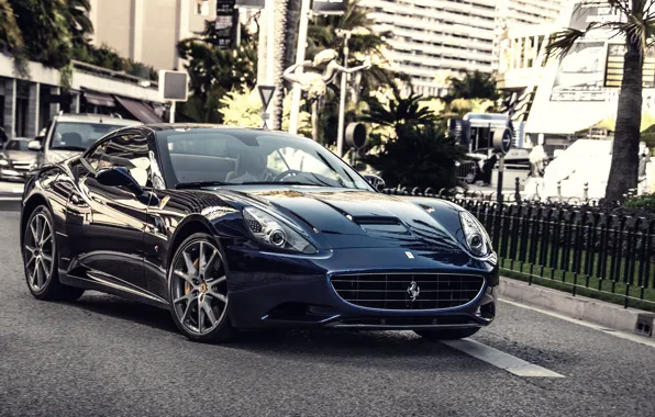 Picture blue, street, Ferrari, california, Ferrari, CA, blue, street