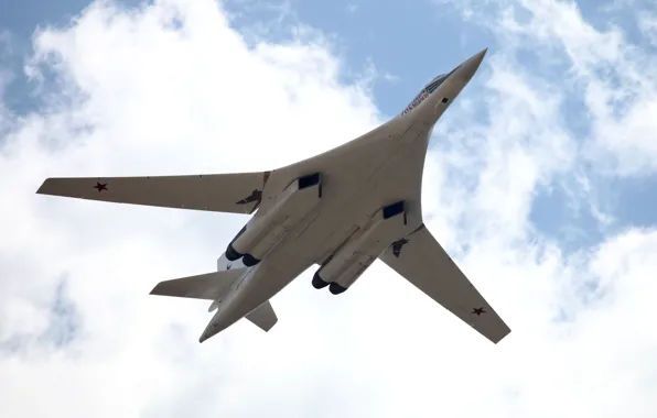 Picture the Russian air force, white Swan, Blackjack, the Tu-160, strategic bomber-missile carrier