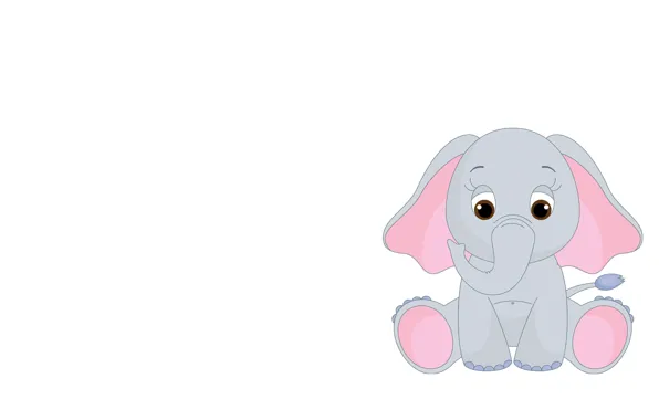 Picture elephant, art, children's. elephant
