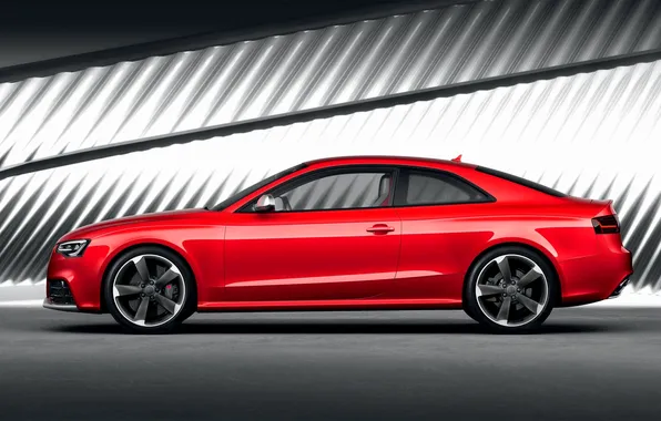 Audi, Red, Auto, Audi, RS5, Coupe, Side view