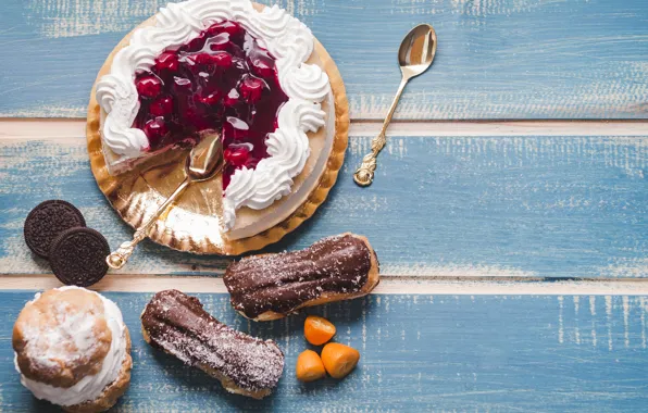 Picture food, cake, cake, cream, dessert, eclairs