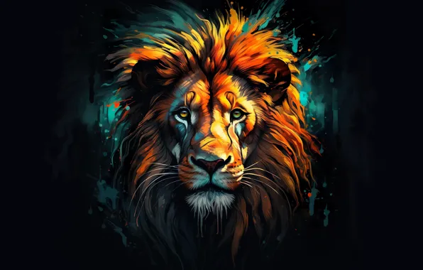 Picture look, face, portrait, Leo, digital painting, digital art, AI art, digital painting