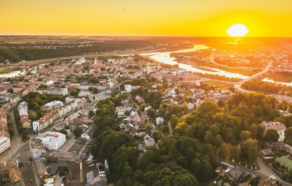 Lithuania, Kaunas, sunset