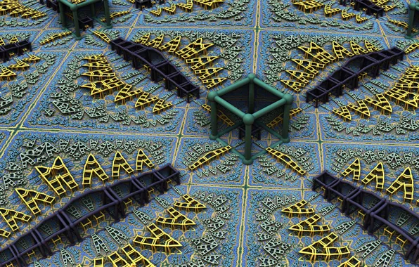 Rays, cube, square