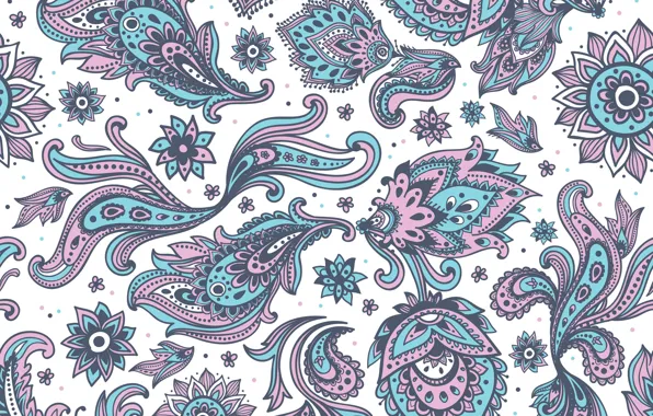 Picture pattern, texture, white background, Paisley