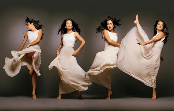 Dance, barefoot, actress, Selma Hayek, Selma Hayek