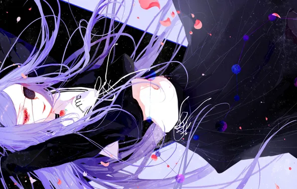 Wallpaper drop, eye patch, red eyes, the demon