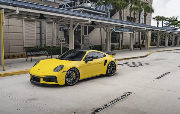 Picture 911, Porsche, Yellow, Turbo S, VAG, 992