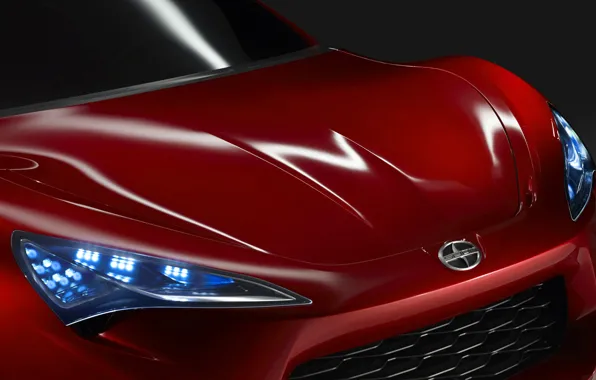 Headlight, the hood, emblem, Scion