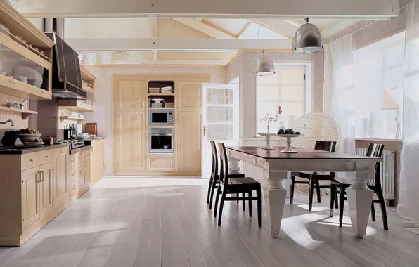 Style, Villa, interior, Italy, kitchen, dining room, dining area, Italian design
