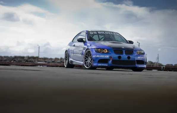 The sky, clouds, blue, tuning, bmw, BMW, coupe, blue
