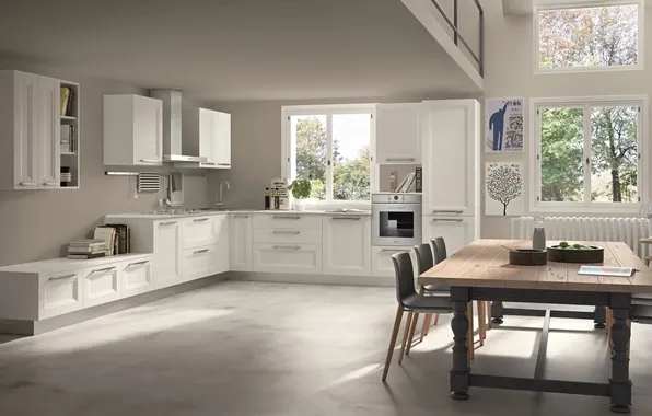 Style, Villa, interior, Italy, kitchen, dining room, dining area, Italian design