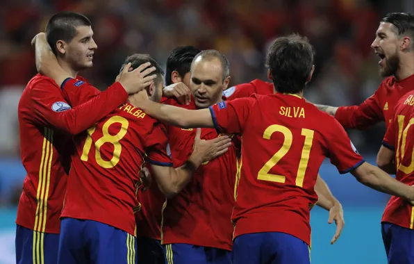 Picture football, Spain, player, football, Fabregas, Team, Iniesta, Sergio Ramos