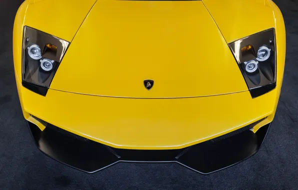 Lamborghini, yellow, Lamborghini, yellow, Murcielago, front, murciélago