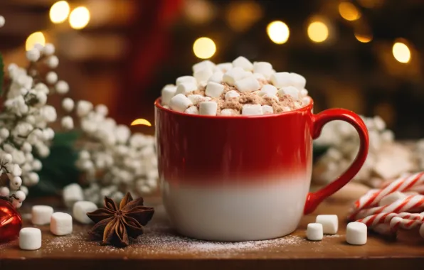 Christmas, candy, mug, Cup, sweets, New year, drink, dessert