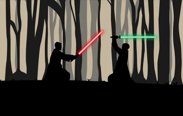 Picture Star Wars, Sword, Silhouette, Art, Lightsaber, Lightsabers, StarWars, The fight