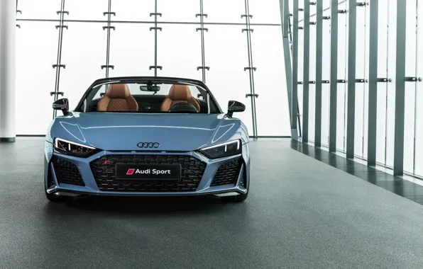 Audi R8, front view, Spyder, V10, 2019