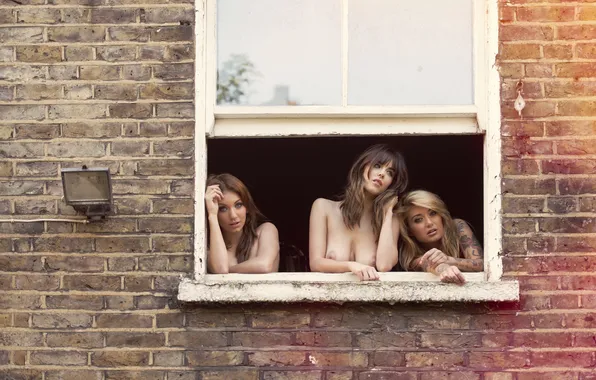 Girls, window, model, Gabriella, Danielle Sharp, Bryony Morgana
