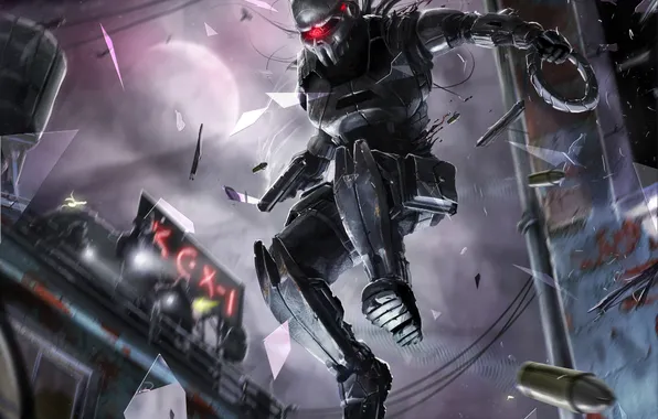 Fragments, weapons, jump, Warrior, bullets, armor, shots