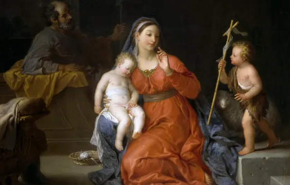 Picture picture, religion, mythology, Michel-Ange Houasse, The Holy Family with Saint John the Baptist