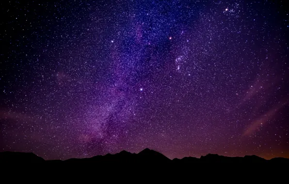 Stars, mountains, night, the milky way