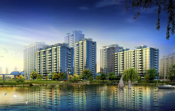 The city, building, skyscrapers, structure