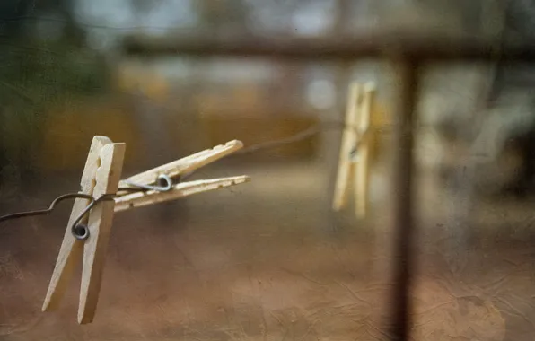 Picture macro, background, clothespins