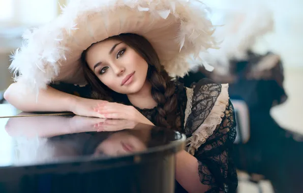 Picture look, girl, face, portrait, hat, makeup, Tanya Markova