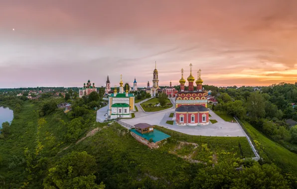 Landscape, the city, river, monasteries, Ilya Garbuzov, Belev