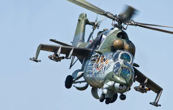 Hind, OKB M. L. Mil, Mi-24V, DOE, product 242, Soviet/Russian transport-combat helicopter