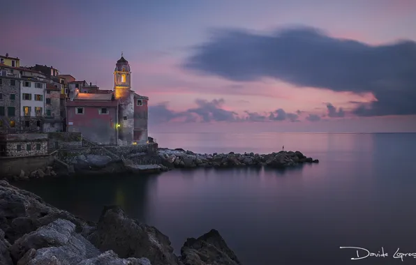 Picture sea, the sky, landscape, sunset, shore, horizon, Italy