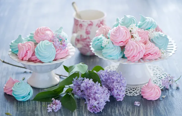 Picture branch, sweets, dessert, lilac, sweet, Anna Verdina, meringue, meringue