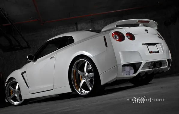 Picture white, Nissan, white, GT-R, Nissan, 360 three sixty forged