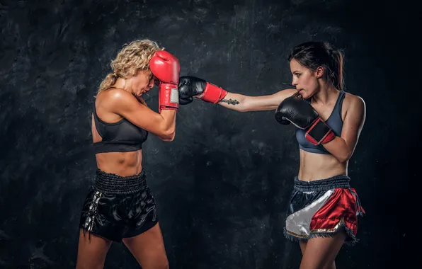 Picture young, boxing, training, student, boxing gloves, trainer, expirience