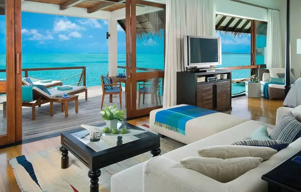 Picture design, style, the ocean, interior, Bungalow, living space