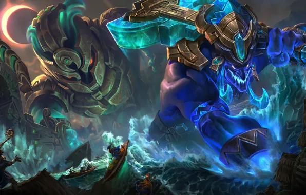 Sea, boats, mages, League Of Legends, Trundle, Nautilus
