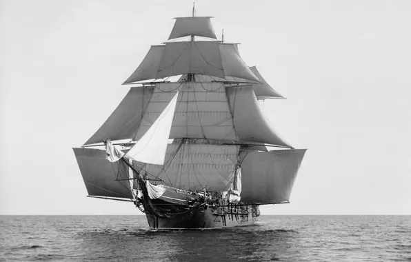 Retro, ship, sailing, Monongahela