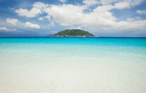 The sky, water, island, Similan islands, Similan Islands