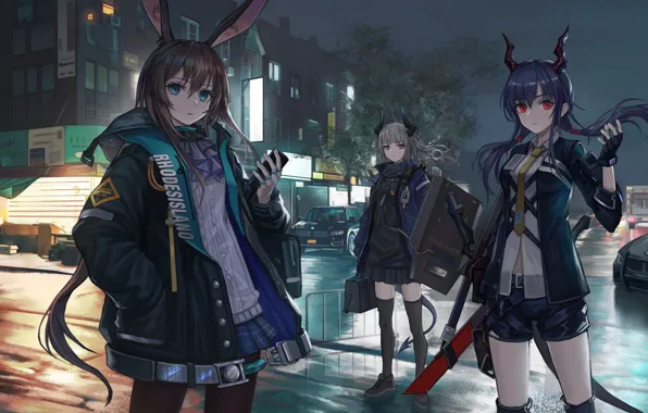 The city, girls, Jessica, Arknights, Amiya, Ch in, Liskarm, Kal'tsit