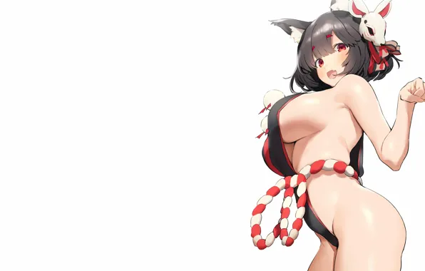 Girl, sexy, cleavage, boobs, anime, beautiful, short hair, pretty