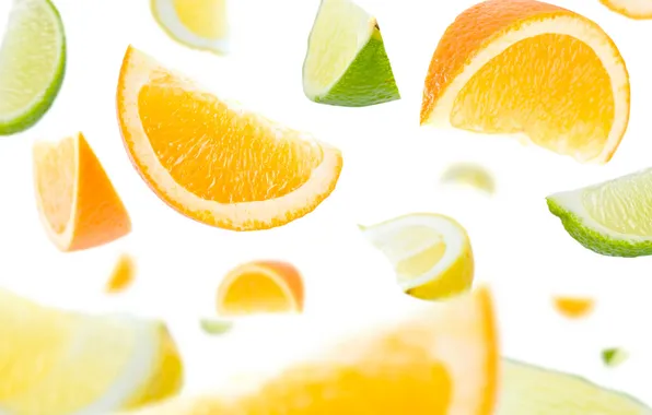 Picture fruit, citrus, slices, Lemons