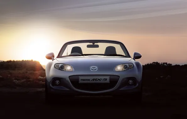 Picture the sky, the sun, Roadster, Mazda, Mazda, the front, Roadster, MX-5