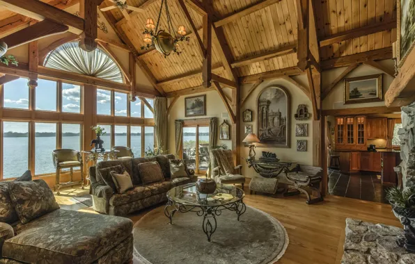 Picture design, style, sofa, picture, window, table, living room