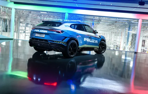 Lamborghini, Urus, rear view, Lamborghini Urus Performing Police