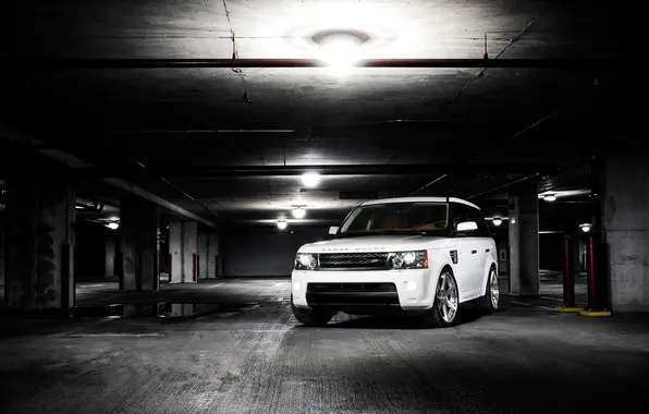 White, Parking, white, range rover