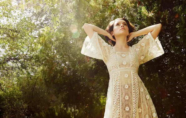 Picture look, girl, nature, pose, model, Marie Claire, Daisy Ridley