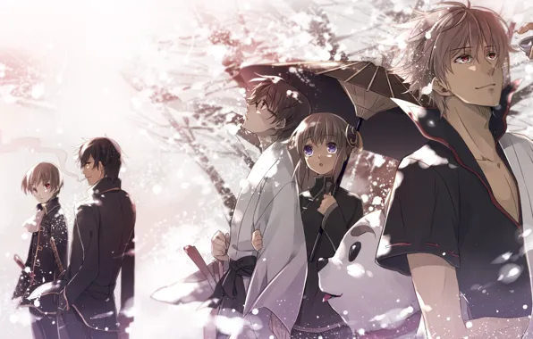 Anime, art, guys, characters, Gintama, Gintama