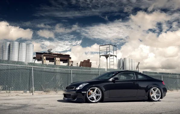 Black, tuning, Infiniti, profile, black, infiniti, stance, G35