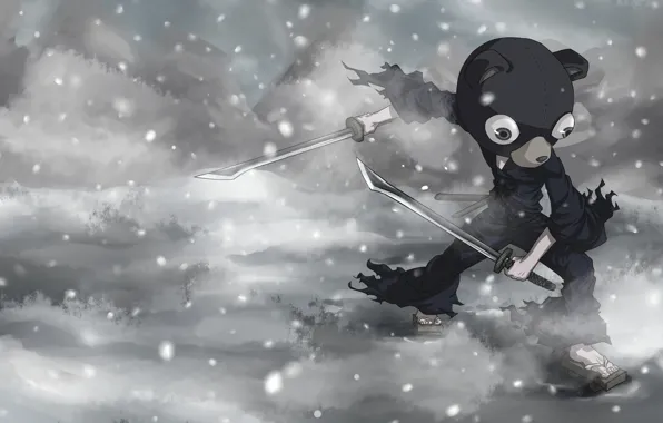 Snow, weapons, anime, art, Kuma Sig by